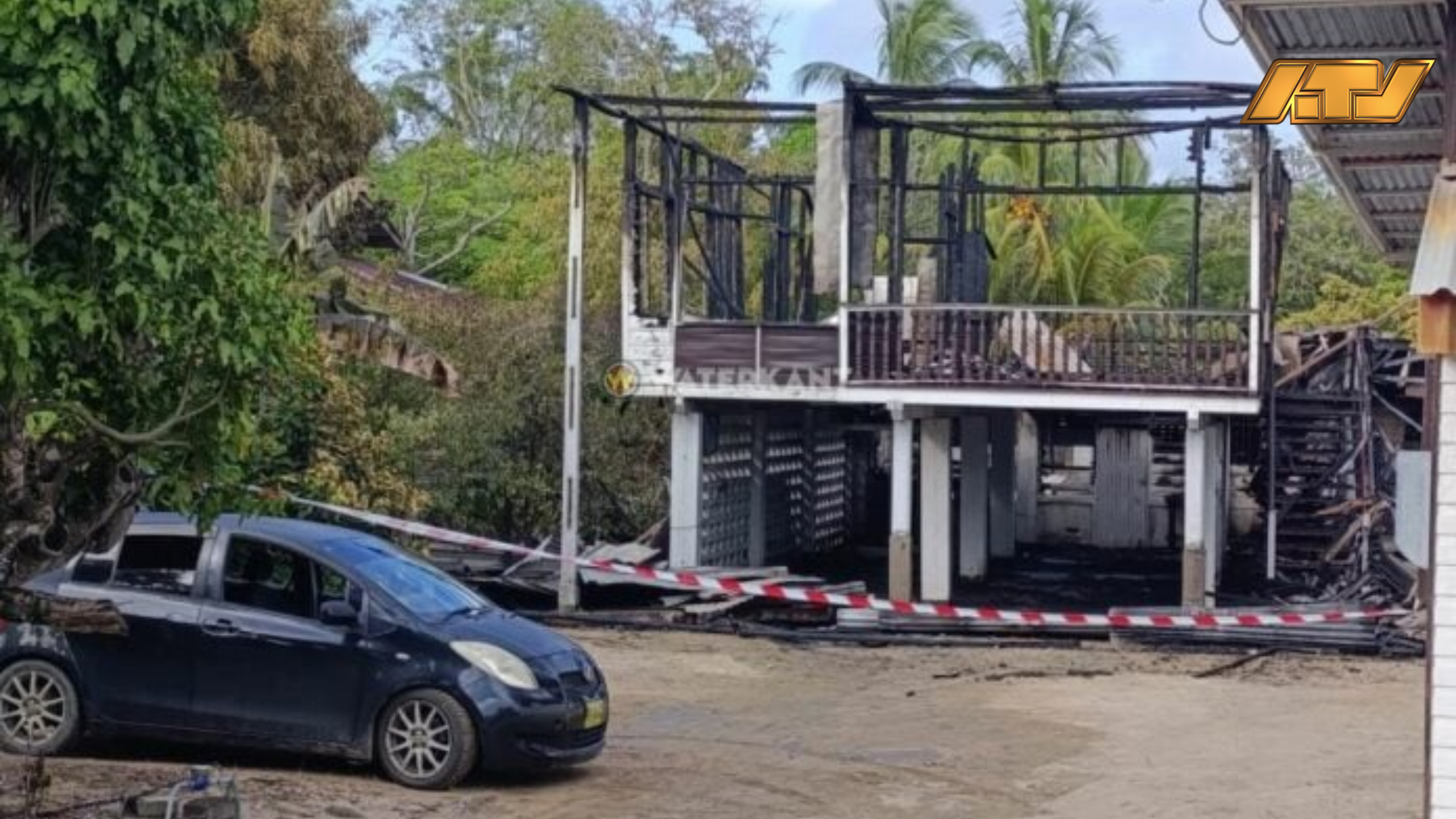 Hoogbouwwoning in Nickerie volledig verwoest door brand